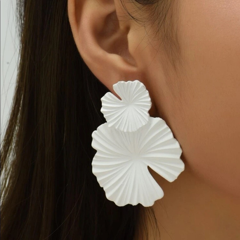 New white pierced earrings